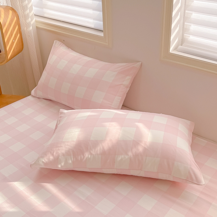 91家纺网 家纺一手货源 找家纺 温眠家纺 2025新款水洗棉色织单床单系列-单枕套 元气桃桃