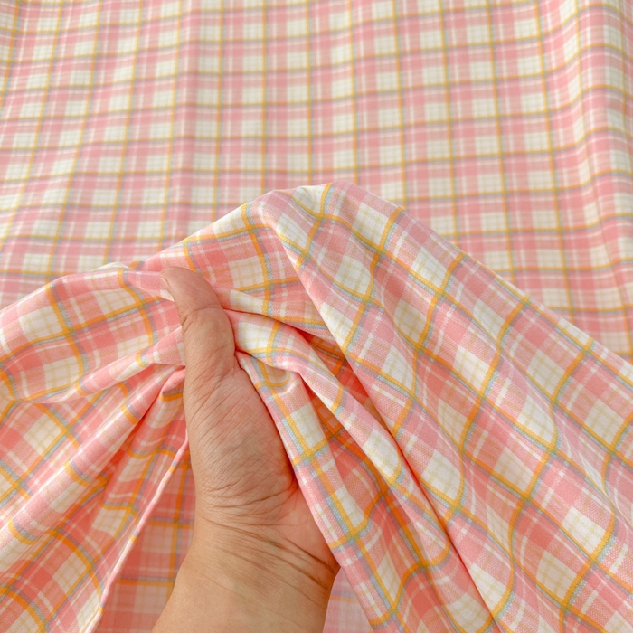 91家纺网 家纺一手货源 找家纺 温眠家纺 2025新款水洗棉色织单床单系列-单枕套 典雅格-粉