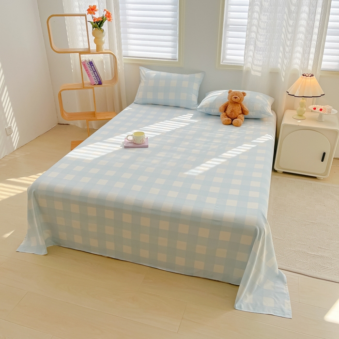 91家纺网 家纺一手货源 找家纺 温眠家纺 2025新款水洗棉色织单床单系列-单枕套 海盐气泡