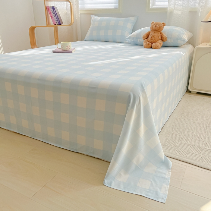 91家纺网 家纺一手货源 找家纺 温眠家纺 2025新款水洗棉色织单床单系列-单枕套 海盐气泡