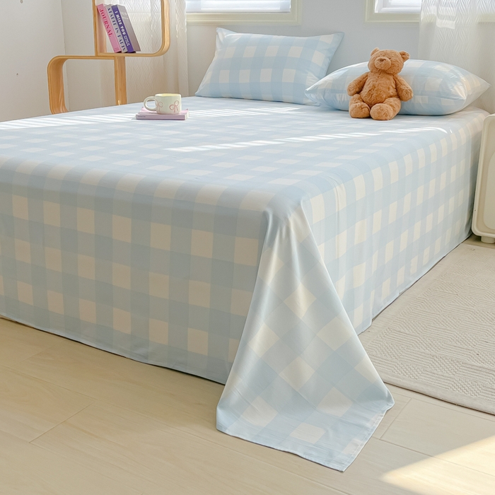 91家纺网 家纺一手货源 找家纺 温眠家纺 2025新款水洗棉色织单床单系列-单枕套 海盐气泡