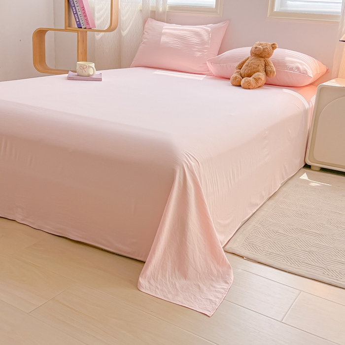 91家纺网 家纺一手货源 找家纺 温眠家纺 2025新款水洗棉色织单床单系列-单枕套 奶粉