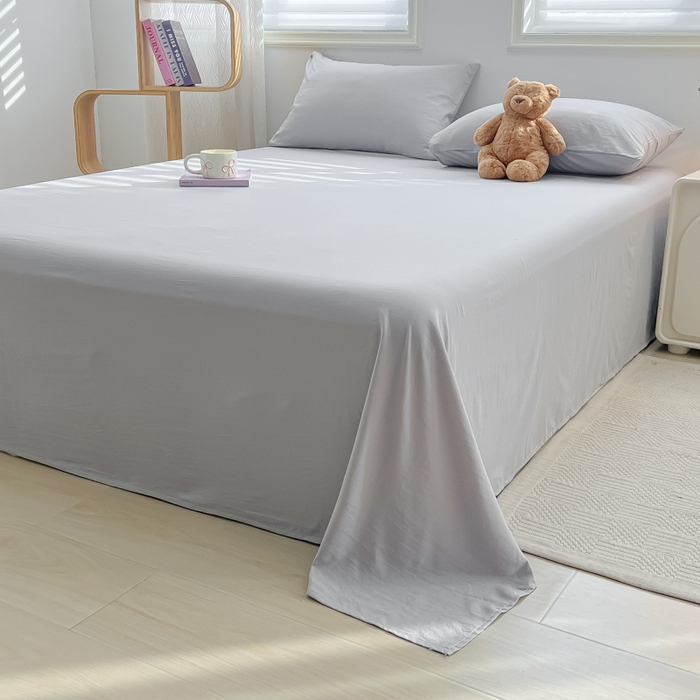 91家纺网 家纺一手货源 找家纺 温眠家纺 2025新款水洗棉色织单床单系列-单枕套 浅灰