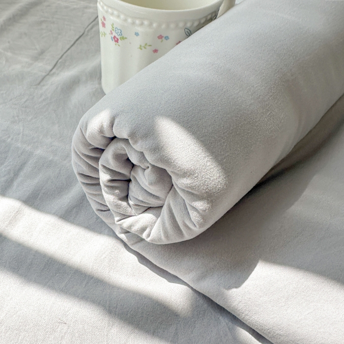 91家纺网 家纺一手货源 找家纺 温眠家纺 2025新款水洗棉色织单床单系列-单枕套 浅灰