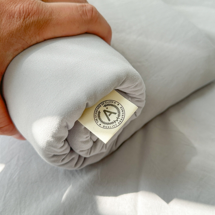 91家纺网 家纺一手货源 找家纺 温眠家纺 2025新款水洗棉色织单床单系列-单枕套 浅灰