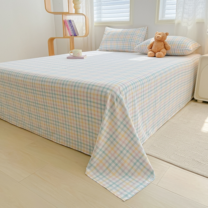 91家纺网 家纺一手货源 找家纺 温眠家纺 2025新款水洗棉色织单床单系列-单枕套 软糖