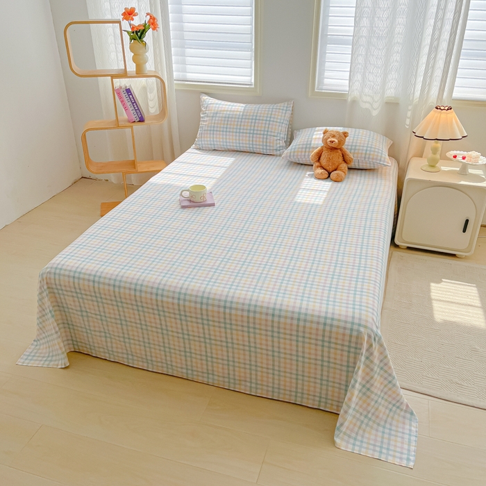 91家纺网 家纺一手货源 找家纺 温眠家纺 2025新款水洗棉色织单床单系列-单枕套 软糖