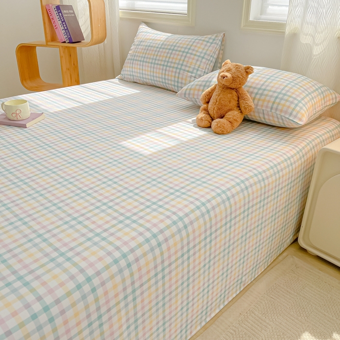 91家纺网 家纺一手货源 找家纺 温眠家纺 2025新款水洗棉色织单床单系列-单枕套 软糖