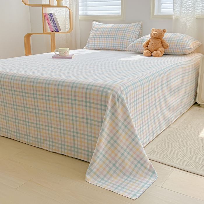 91家纺网 家纺一手货源 找家纺 温眠家纺 2025新款水洗棉色织单床单系列-单枕套 软糖