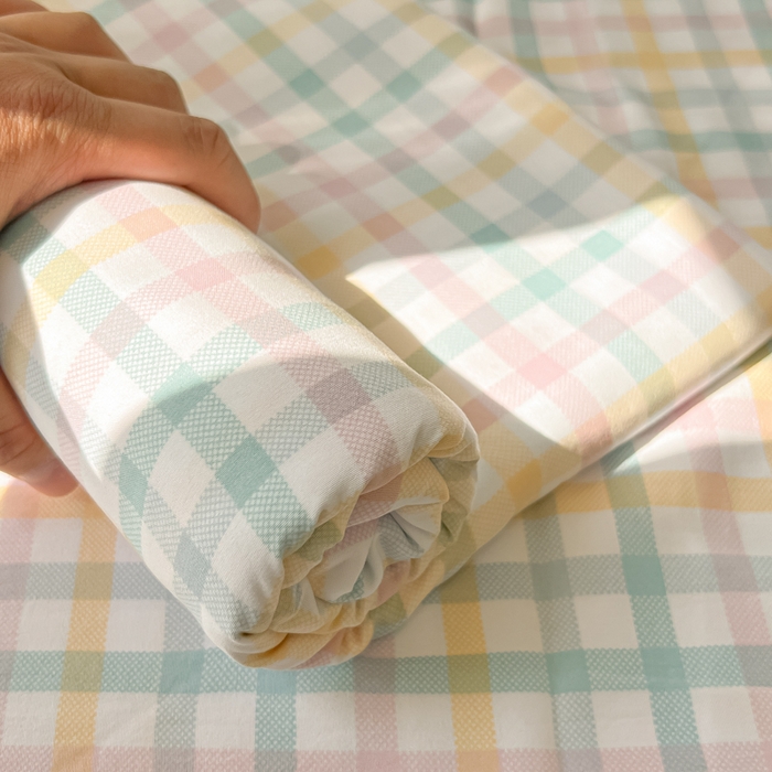 91家纺网 家纺一手货源 找家纺 温眠家纺 2025新款水洗棉色织单床单系列-单枕套 软糖