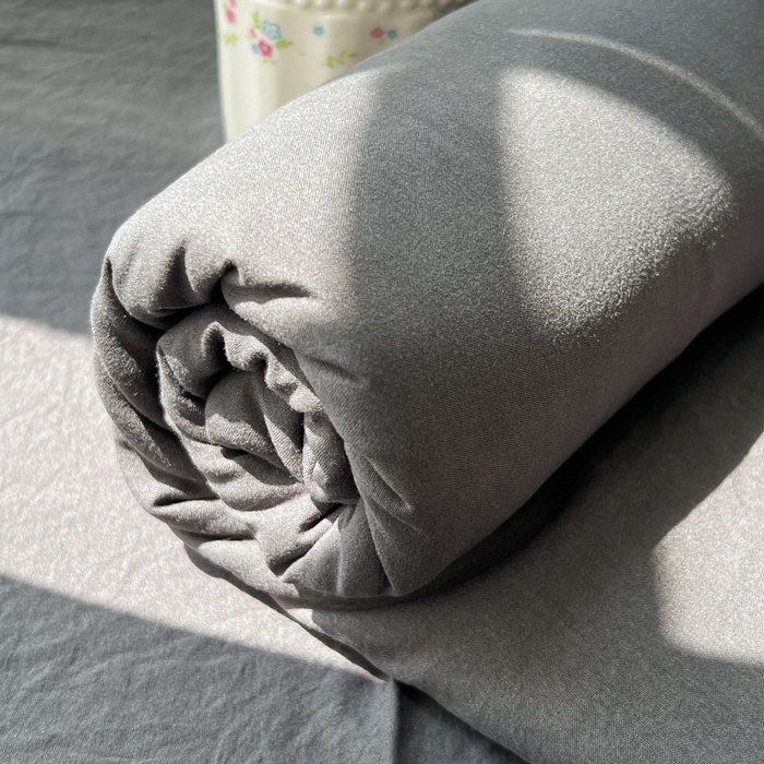 91家纺网 家纺一手货源 找家纺 温眠家纺 2025新款水洗棉色织单床单系列-单枕套 深灰