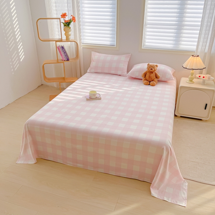 91家纺网 家纺一手货源 找家纺 温眠家纺 2025新款水洗棉色织单床单系列-单枕套 元气桃桃