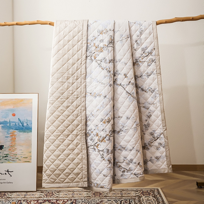 91家纺网 家纺一手货源 找家纺 （总）恩和家纺 2026新款50s莱赛尔天丝床盖被法式飞边款四件套