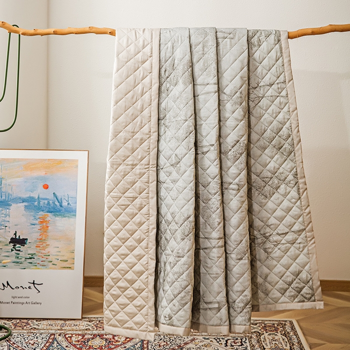 91家纺网 家纺一手货源 找家纺 恩和家纺 2026新款50s莱赛尔天丝床盖被法式飞边款四件套 春生