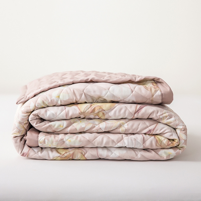 （总）恩和家纺 2026新款50s莱赛尔天丝床盖被美式对角款四件套