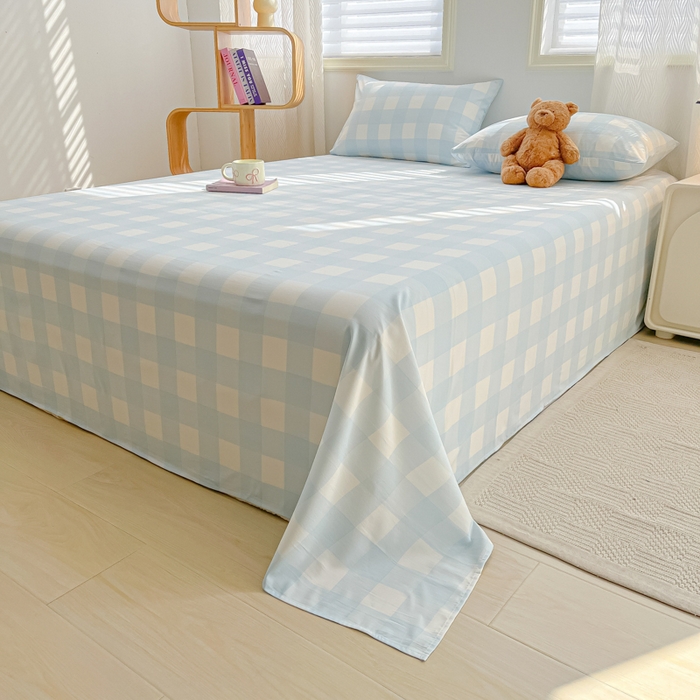 91家纺网 家纺一手货源 找家纺 温眠家纺 2025新款水洗棉色织单床单系列-床拍 海盐气泡