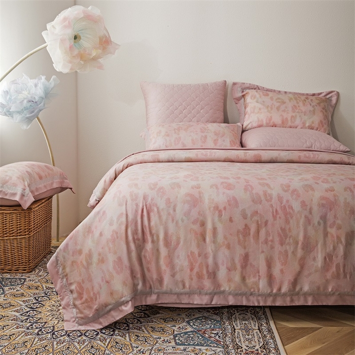 91家纺网 家纺一手货源 找家纺 （总）恩和家纺 2026新款50s莱赛尔天丝轻奢撞色款床盖多件套