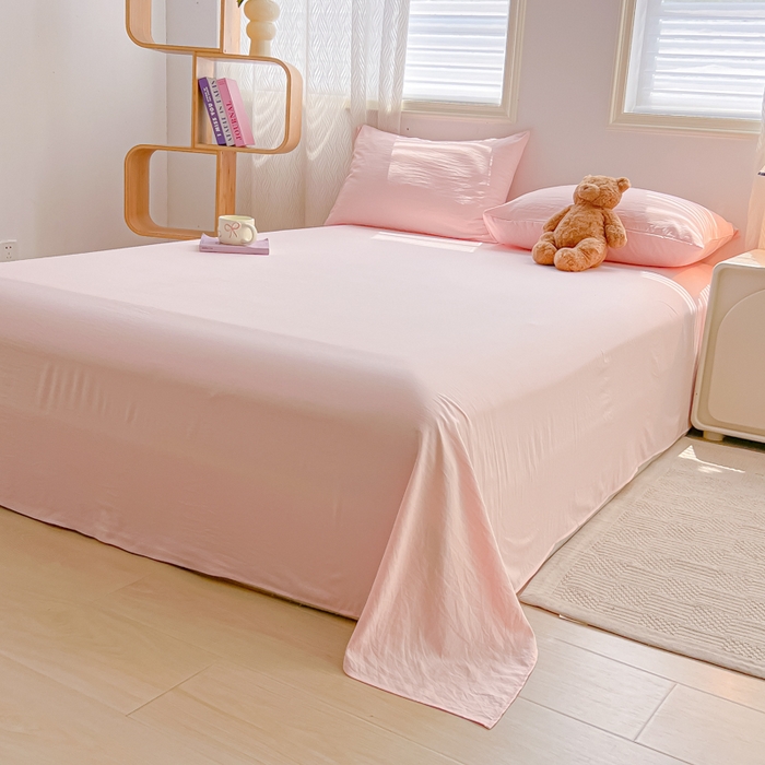 91家纺网 家纺一手货源 找家纺 温眠家纺 2025新款水洗棉色织单床单系列-床拍 奶粉