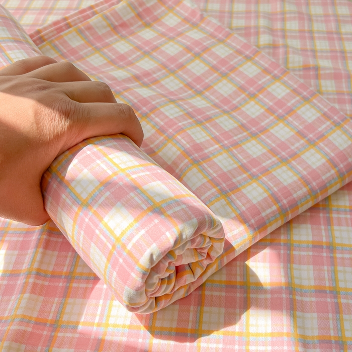 91家纺网 家纺一手货源 找家纺 （总）温眠家纺 2025新款水洗棉色织单床单系列-叠拍