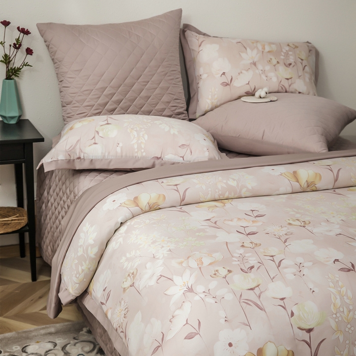 91家纺网 家纺一手货源 找家纺 （总）恩和家纺 2026新款50s莱赛尔天丝套件美式对角款床盖多件套