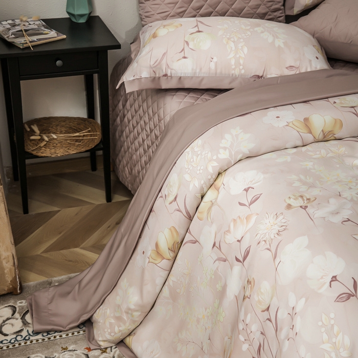 91家纺网 家纺一手货源 找家纺 （总）恩和家纺 2026新款50s莱赛尔天丝套件美式对角款床盖多件套