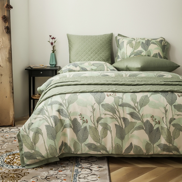 91家纺网 家纺一手货源 找家纺 （总）恩和家纺 2026新款50s莱赛尔天丝套件美式对角款床盖多件套