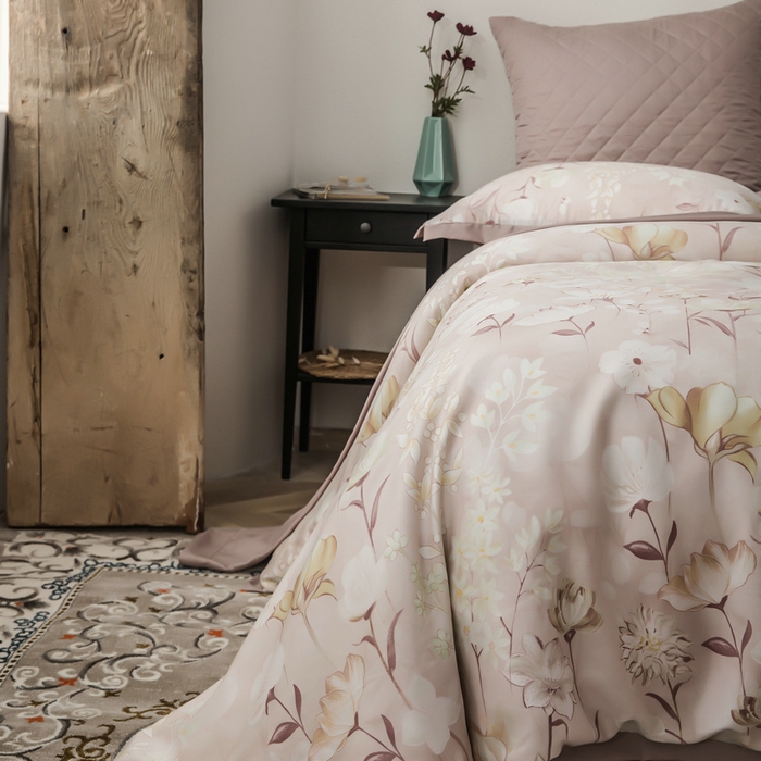 91家纺网 家纺一手货源 找家纺 恩和家纺 2026新款50s莱赛尔天丝套件美式对角款床盖多件套 美拉