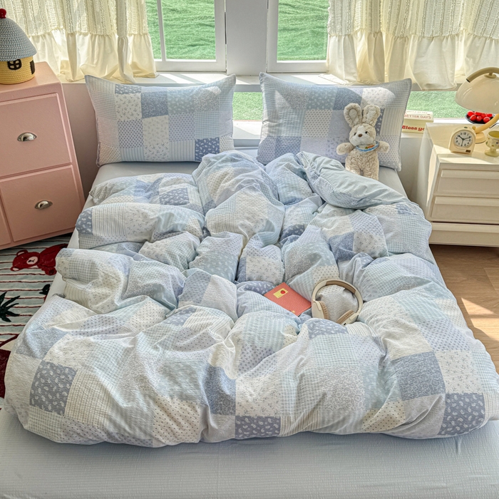 91家纺网 家纺一手货源 找家纺 （总）温眠家纺 2025新款云感针织双层纱四件套