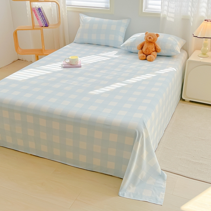 91家纺网 家纺一手货源 找家纺 温眠家纺 2025新款水洗棉色织单床单系列-叠拍 海盐气泡