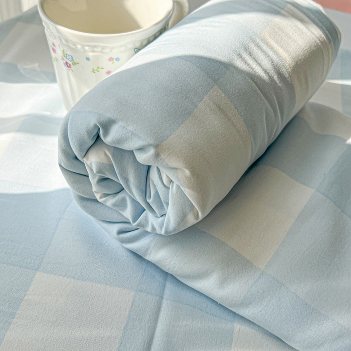 91家纺网 家纺一手货源 找家纺 温眠家纺 2025新款水洗棉色织单床单系列-叠拍 海盐气泡