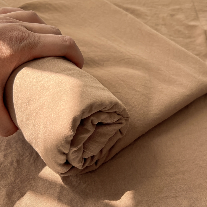 91家纺网 家纺一手货源 找家纺 温眠家纺 2025新款水洗棉色织单床单系列-叠拍 咖啡