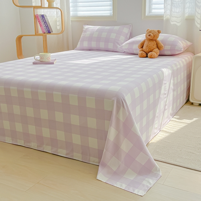 91家纺网 家纺一手货源 找家纺 温眠家纺 2025新款水洗棉色织单床单系列-叠拍 奶酪葡萄