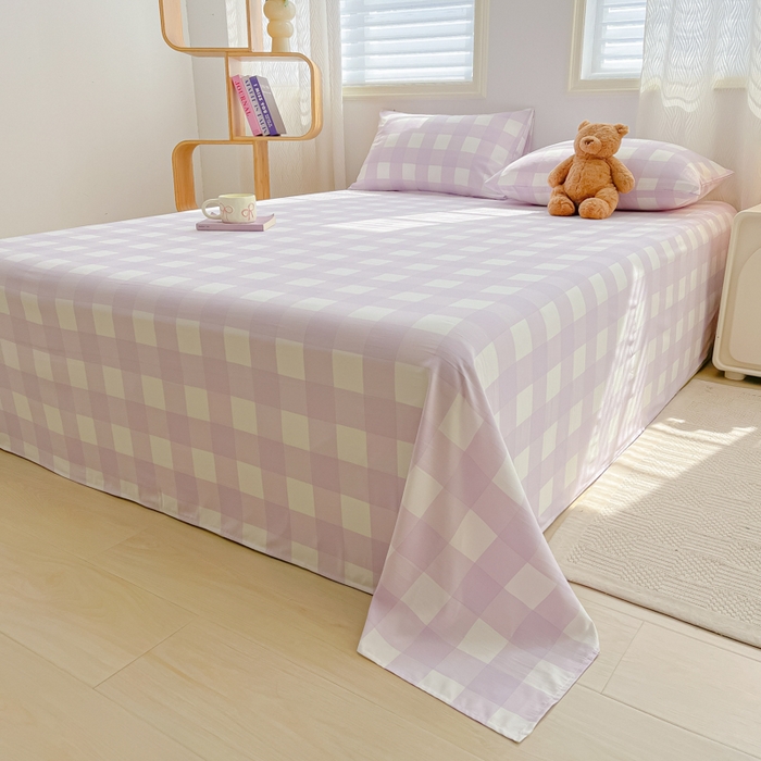 91家纺网 家纺一手货源 找家纺 温眠家纺 2025新款水洗棉色织单床单系列-叠拍 奶酪葡萄