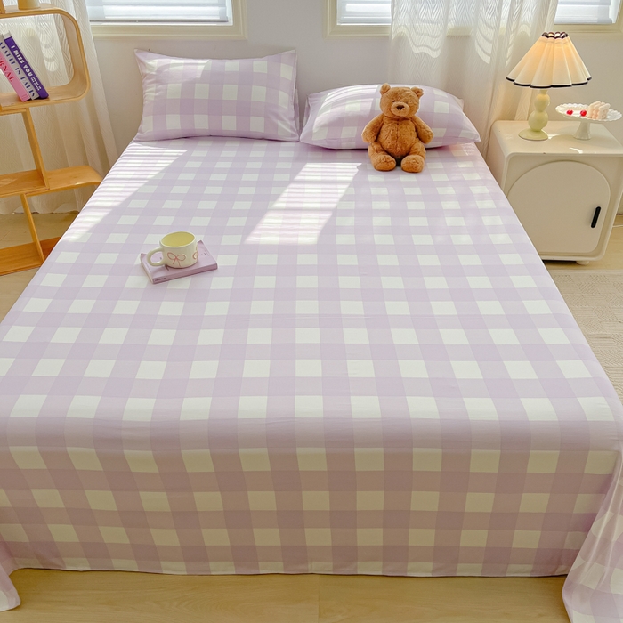 91家纺网 家纺一手货源 找家纺 温眠家纺 2025新款水洗棉色织单床单系列-叠拍 奶酪葡萄