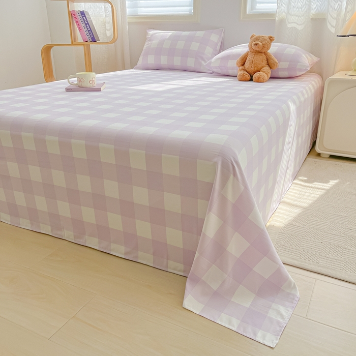 91家纺网 家纺一手货源 找家纺 温眠家纺 2025新款水洗棉色织单床单系列-叠拍 奶酪葡萄