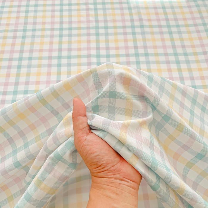 91家纺网 家纺一手货源 找家纺 温眠家纺 2025新款水洗棉色织单床单系列-叠拍 软糖