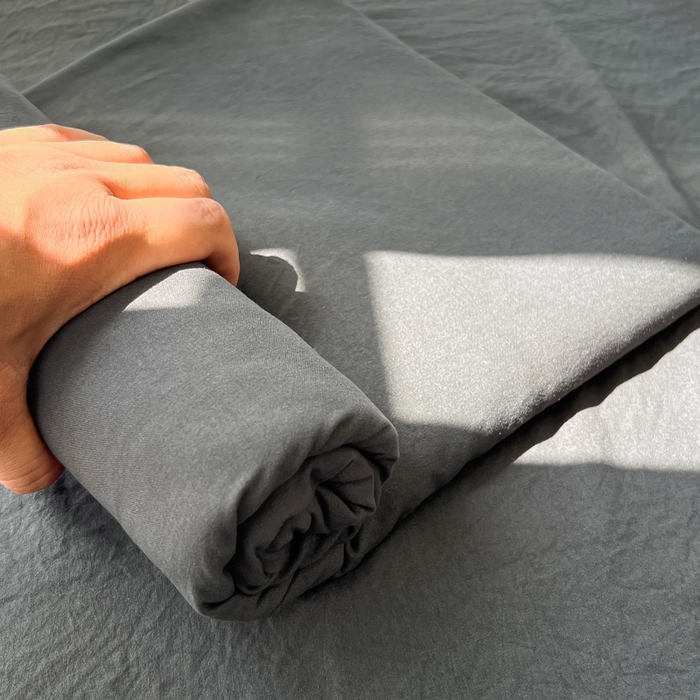 91家纺网 家纺一手货源 找家纺 温眠家纺 2025新款水洗棉色织单床单系列-叠拍 深灰