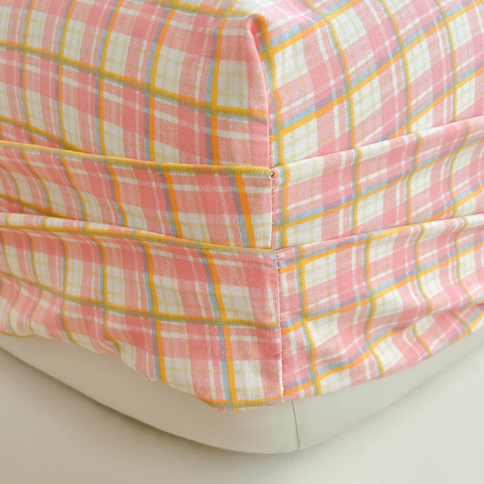 91家纺网 家纺一手货源 找家纺 （总）温眠家纺 2025新款纯色格子高克重水洗棉床笠全包围防滑床罩保护套单床笠