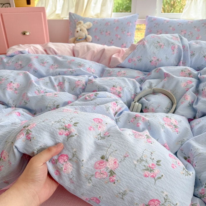 91家纺网 家纺一手货源 找家纺 （总）温眠家纺 2025新款云感针织双层纱四件套