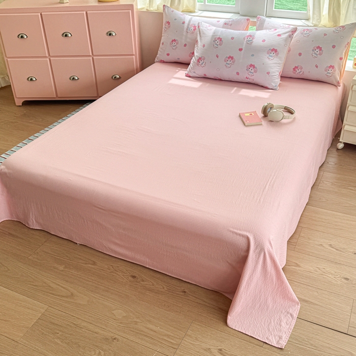 91家纺网 家纺一手货源 找家纺 温眠家纺 2025新款云感针织双层纱四件套 莓乐蒂