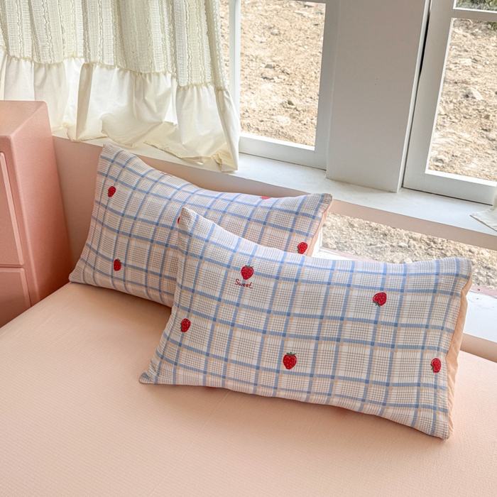 91家纺网 家纺一手货源 找家纺 温眠家纺 2025新款云感针织双层纱四件套 沁香