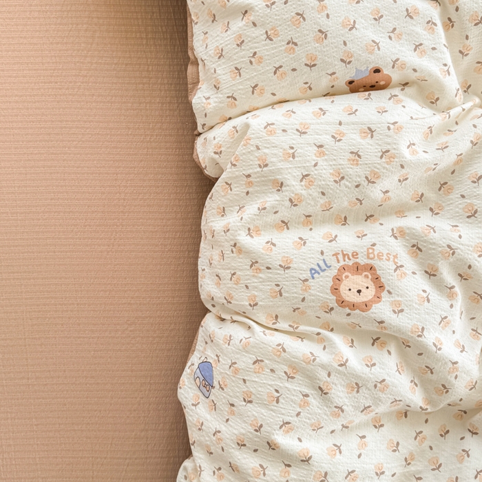 91家纺网 家纺一手货源 找家纺 温眠家纺 2025新款云感针织双层纱四件套 甜茶