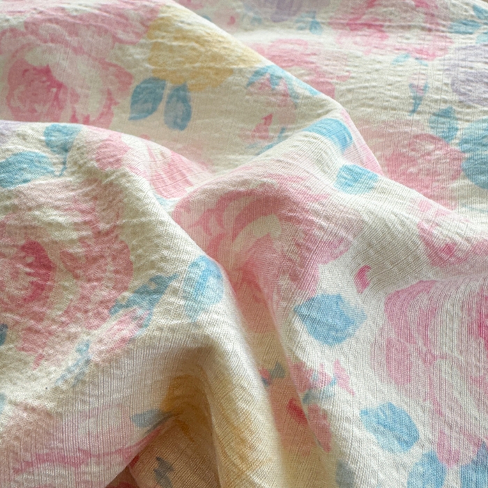 91家纺网 家纺一手货源 找家纺 温眠家纺 2025新款云感针织双层纱四件套 晚香玉