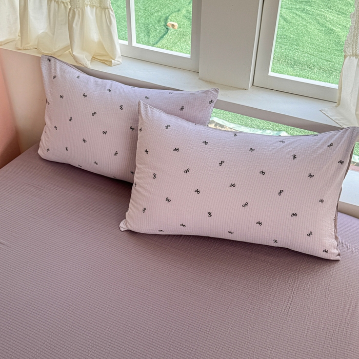 91家纺网 家纺一手货源 找家纺 温眠家纺 2025新款云感针织双层纱四件套 小资情调