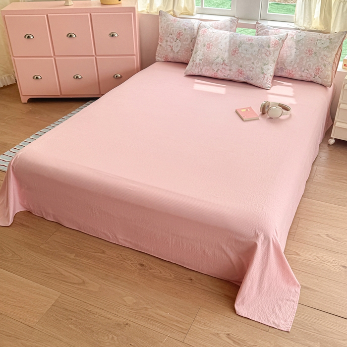 91家纺网 家纺一手货源 找家纺 温眠家纺 2025新款云感针织双层纱四件套 絮语