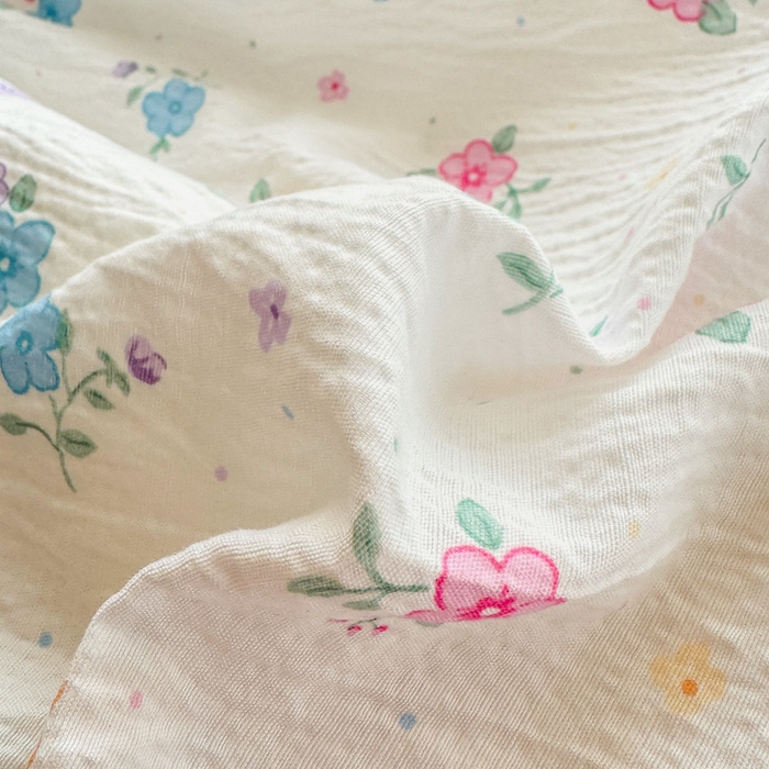 91家纺网 家纺一手货源 找家纺 温眠家纺 2025新款云感针织双层纱四件套 春之语