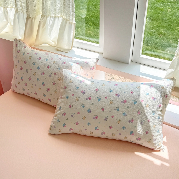 91家纺网 家纺一手货源 找家纺 温眠家纺 2025新款云感针织双层纱四件套 春之语