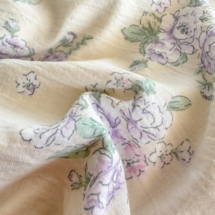 91家纺网 家纺一手货源 找家纺 温眠家纺 2025新款云感针织双层纱四件套 花开半夏