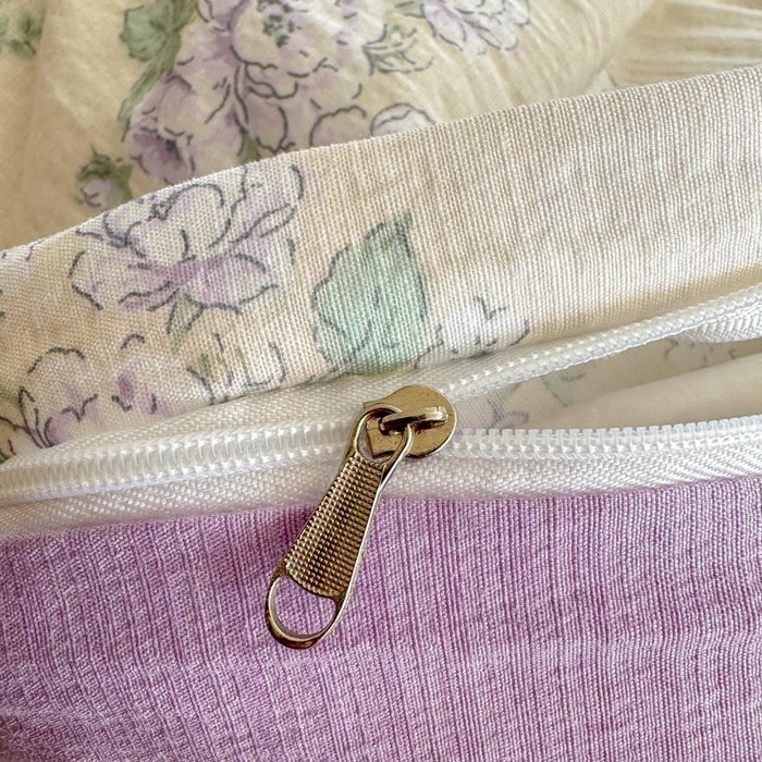 91家纺网 家纺一手货源 找家纺 温眠家纺 2025新款云感针织双层纱四件套 花开半夏