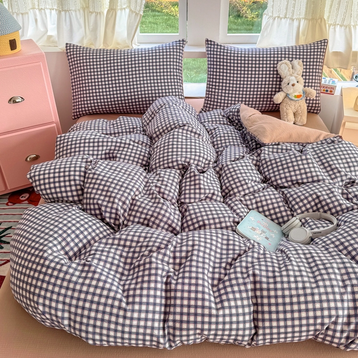 91家纺网 家纺一手货源 找家纺 温眠家纺 2025新款云感针织双层纱四件套 罗格先生